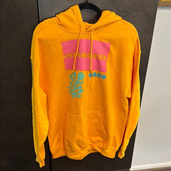Vibrant Yellow Hoodie with Pink and Blue Accents - Picture 1 of 7